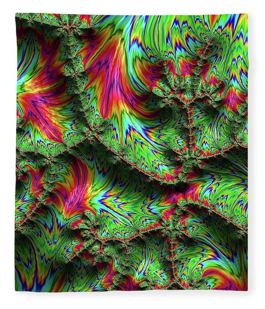 Green Feather Fractal - Blanket
