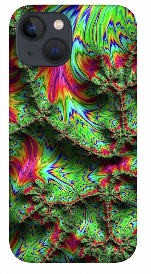 Green Feather Fractal - Phone Case