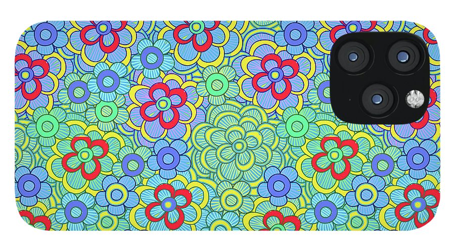 Green Retro Flowers - Phone Case