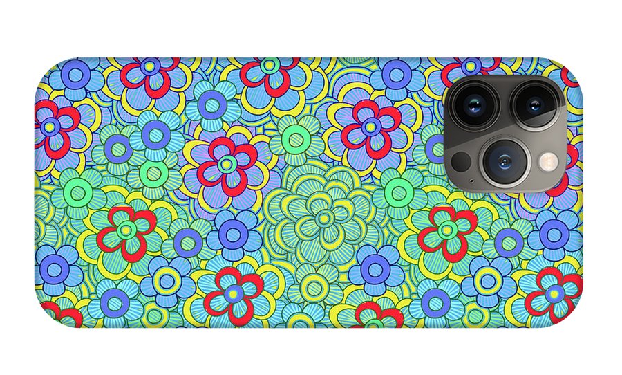 Green Retro Flowers - Phone Case