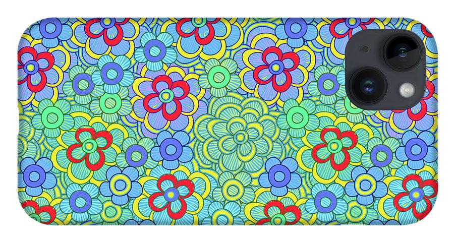 Green Retro Flowers - Phone Case