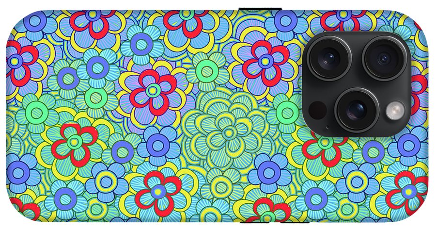 Green Retro Flowers - Phone Case