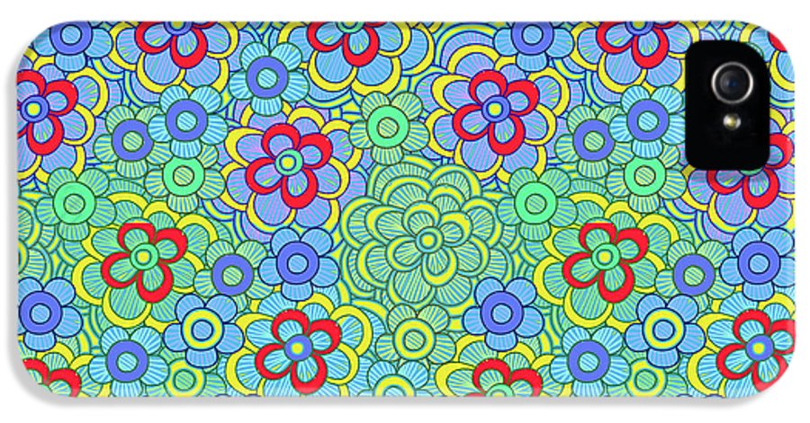 Green Retro Flowers - Phone Case