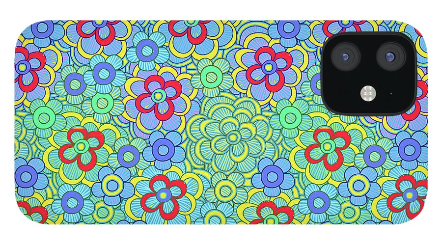 Green Retro Flowers - Phone Case