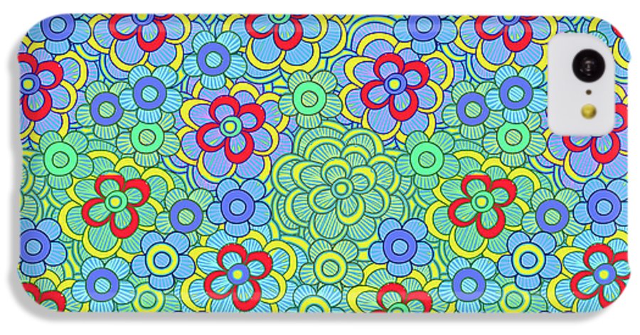 Green Retro Flowers - Phone Case