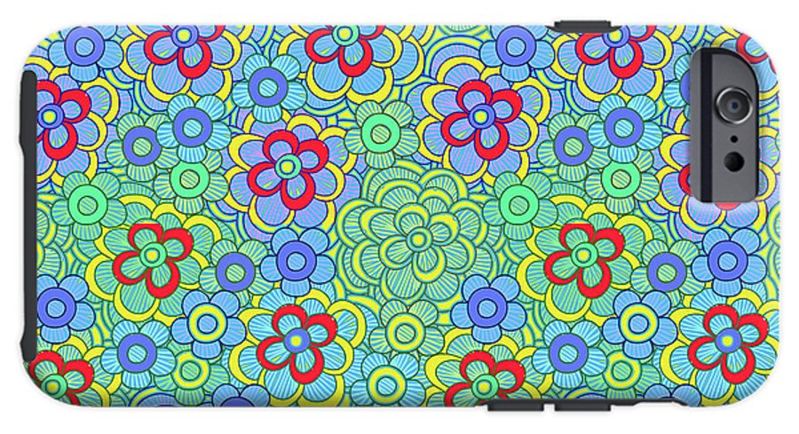Green Retro Flowers - Phone Case