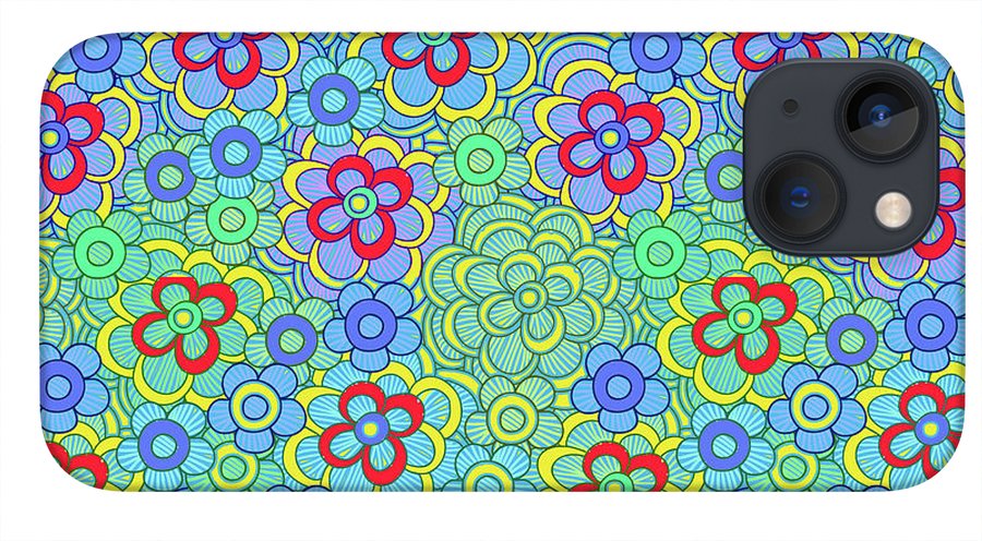 Green Retro Flowers - Phone Case