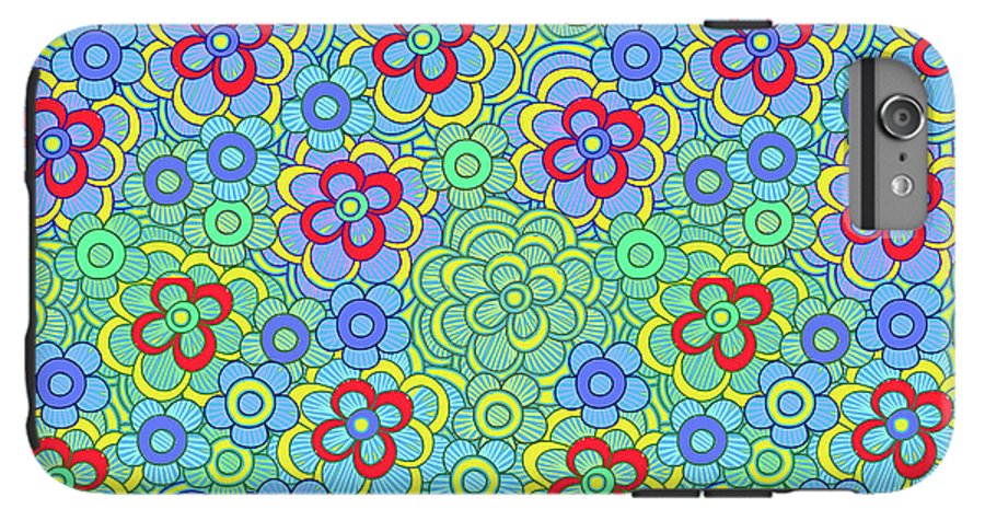 Green Retro Flowers - Phone Case
