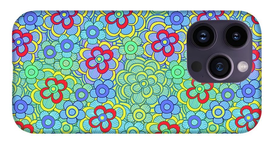 Green Retro Flowers - Phone Case