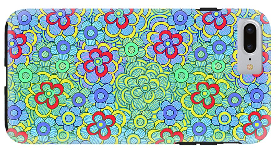 Green Retro Flowers - Phone Case