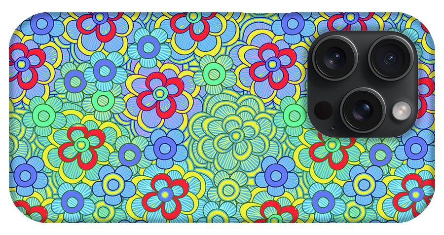 Green Retro Flowers - Phone Case