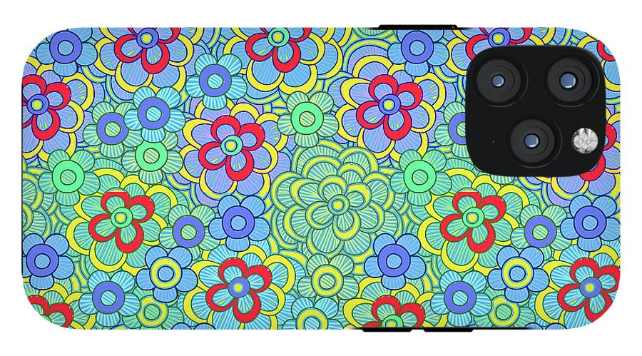 Green Retro Flowers - Phone Case