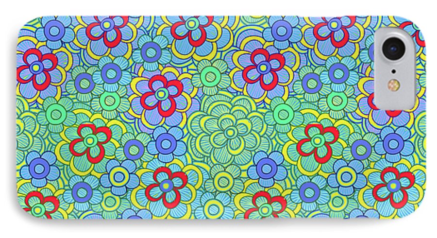 Green Retro Flowers - Phone Case