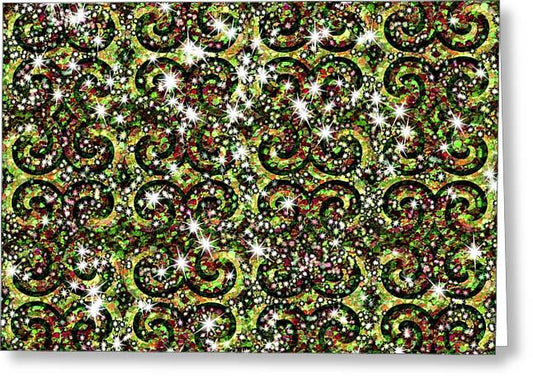 Green Sparkle Swirl - Greeting Card
