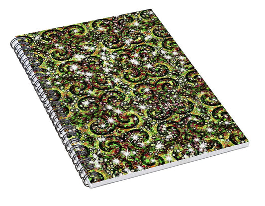 Green Sparkle Swirl - Spiral Notebook
