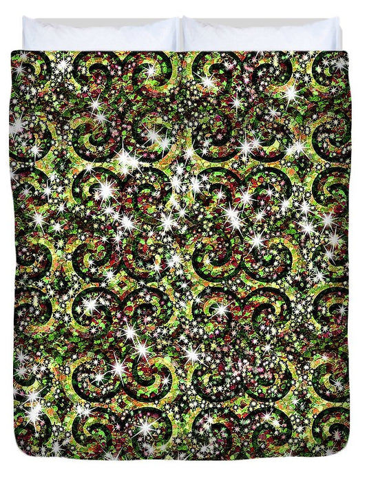 Green Sparkle Swirl - Duvet Cover