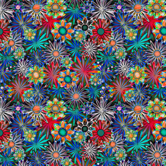 Green and Red Daisies Digital Image Download