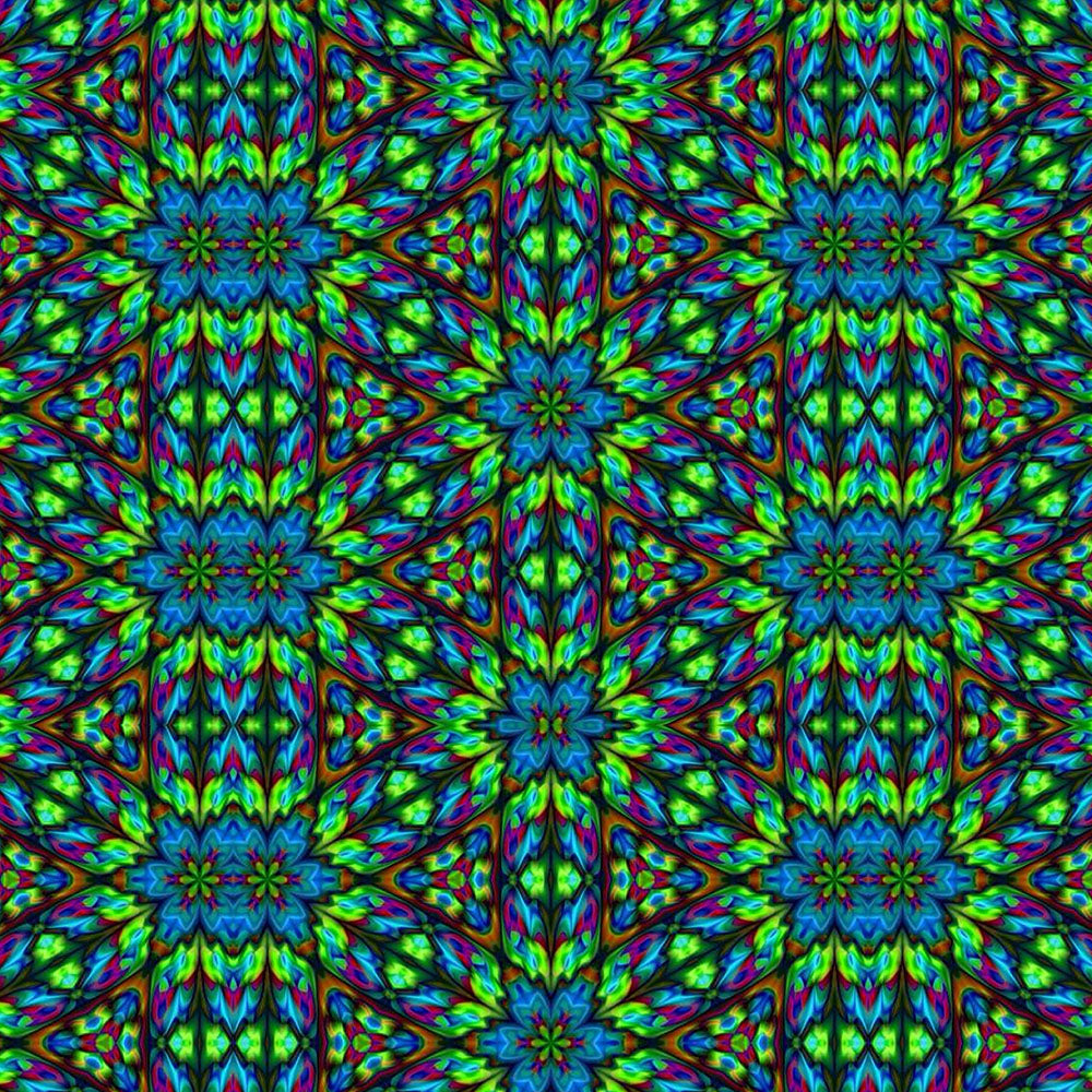 Green Blue Geometric Kaleidoscope Digital Image download