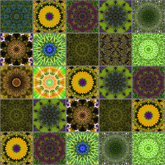 Green Crazy Quilt Digital Image Download