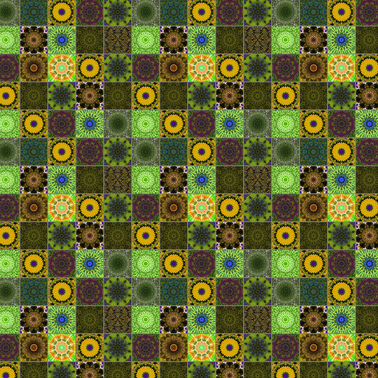 Green Crazy Quilt Digital Image Download