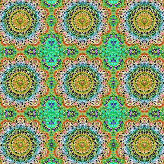 Green Orange Kaleidoscope Digital Image Download