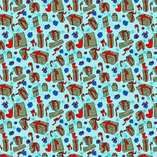 Green Presents on Blue Digital Image Download