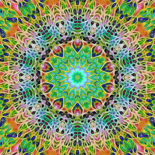 Green Yellow Pink Kaleidoscope Digital Image Download