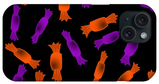 Halloween Candy On Black - Phone Case