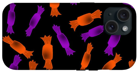 Halloween Candy On Black - Phone Case