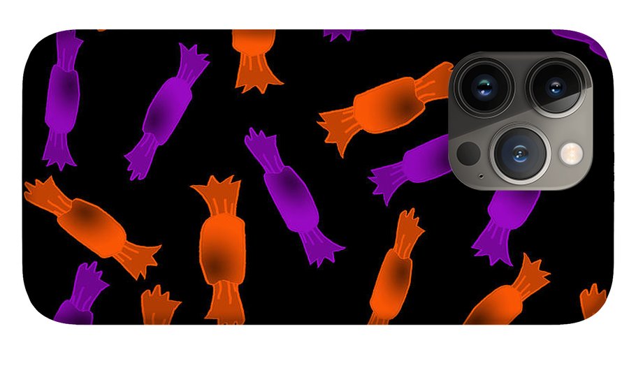 Halloween Candy On Black - Phone Case