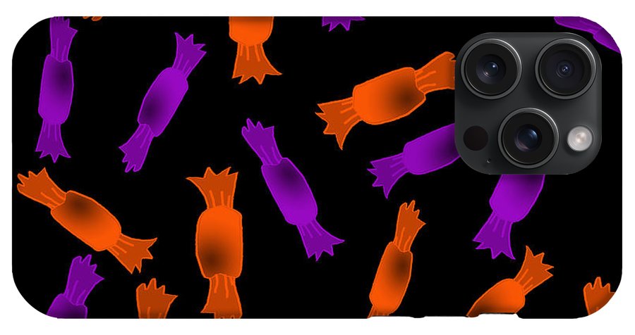 Halloween Candy On Black - Phone Case