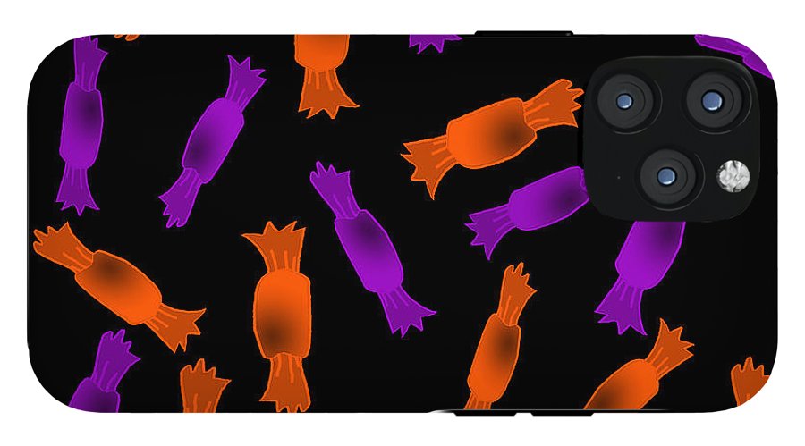 Halloween Candy On Black - Phone Case