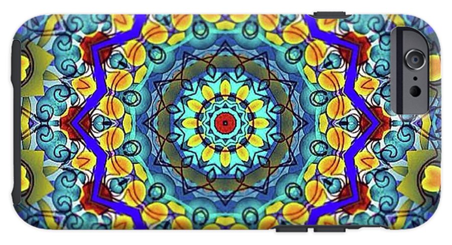Hand Drawn Sea Green With Swirls Kaleidoscope - Phone Case