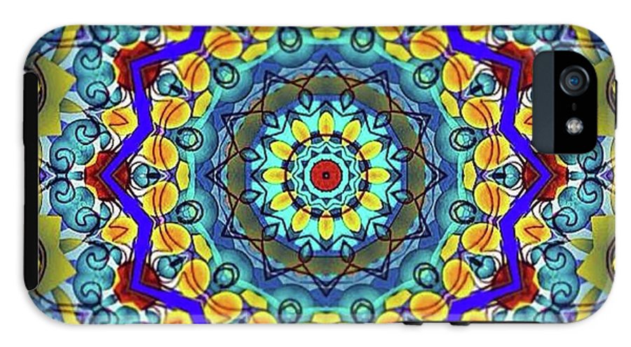 Hand Drawn Sea Green With Swirls Kaleidoscope - Phone Case