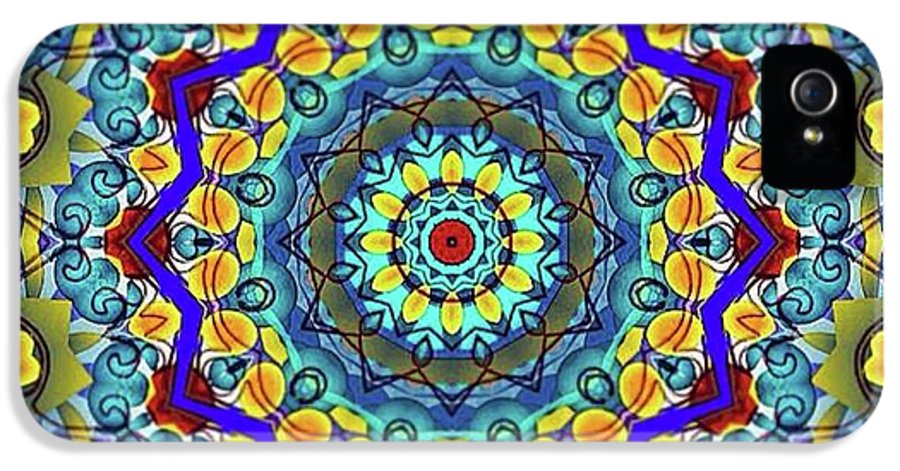 Hand Drawn Sea Green With Swirls Kaleidoscope - Phone Case