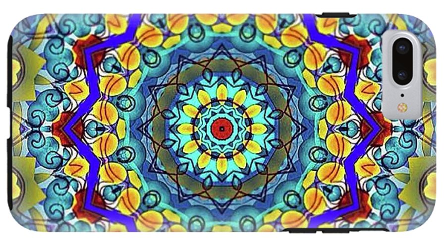 Hand Drawn Sea Green With Swirls Kaleidoscope - Phone Case