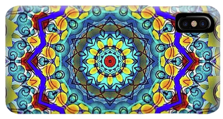 Hand Drawn Sea Green With Swirls Kaleidoscope - Phone Case