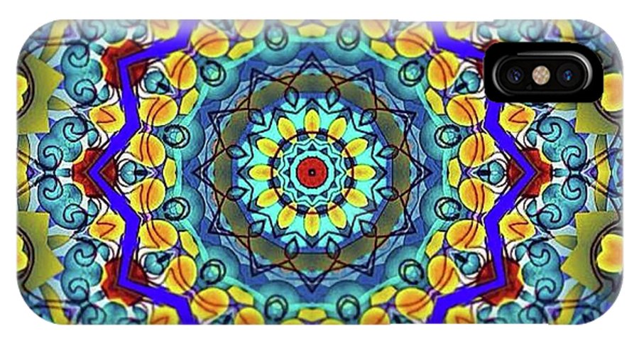Hand Drawn Sea Green With Swirls Kaleidoscope - Phone Case