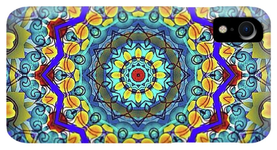 Hand Drawn Sea Green With Swirls Kaleidoscope - Phone Case