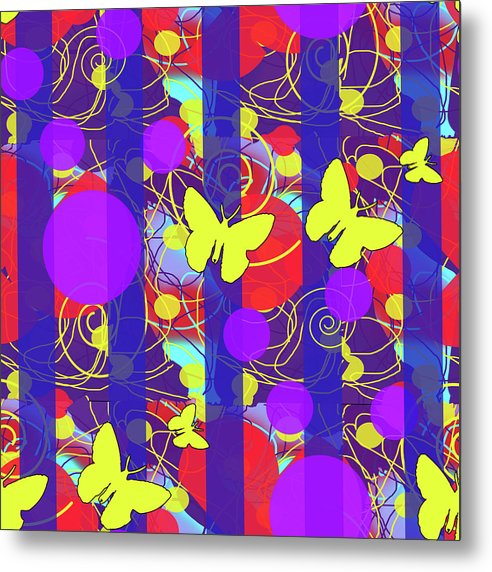 Happy Spring Pattern - Metal Print