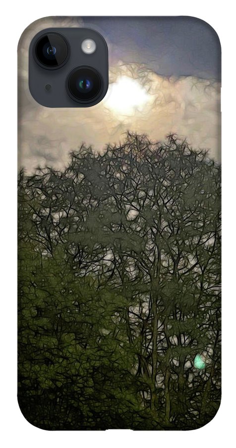 Harvest Moon Over Trees - Phone Case