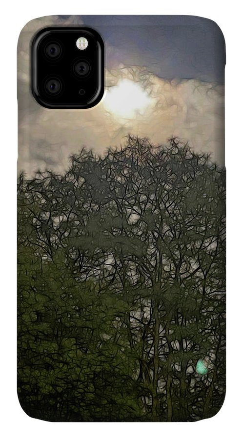 Harvest Moon Over Trees - Phone Case