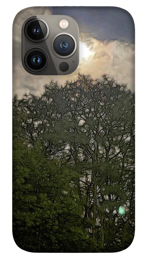 Harvest Moon Over Trees - Phone Case