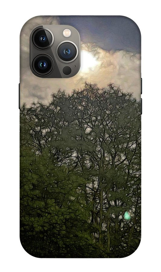 Harvest Moon Over Trees - Phone Case