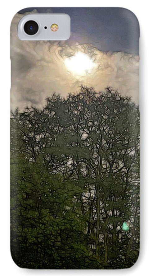 Harvest Moon Over Trees - Phone Case
