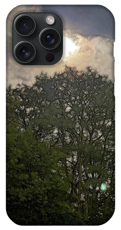 Harvest Moon Over Trees - Phone Case
