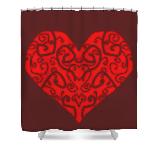Heart Swirls - Shower Curtain