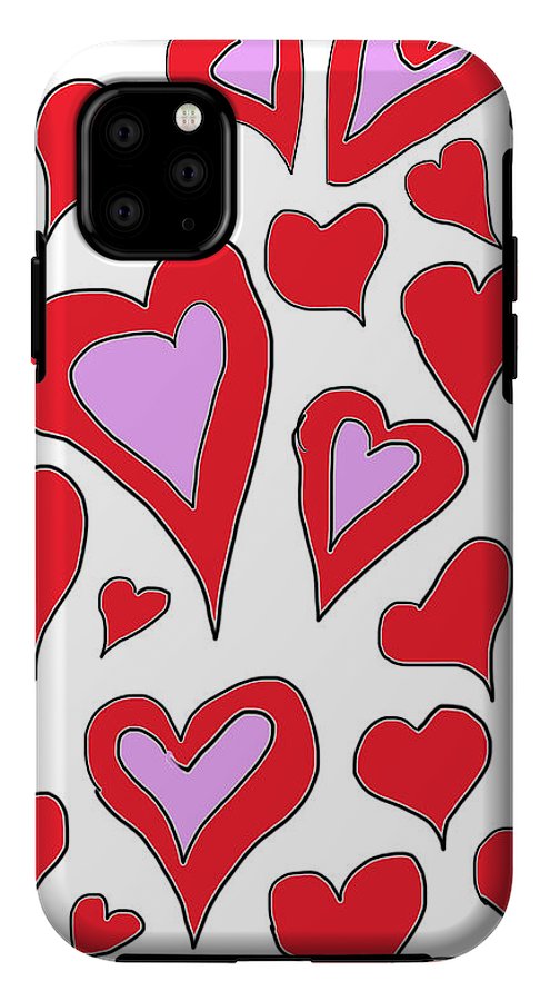Hearts Drawing - Phone Case