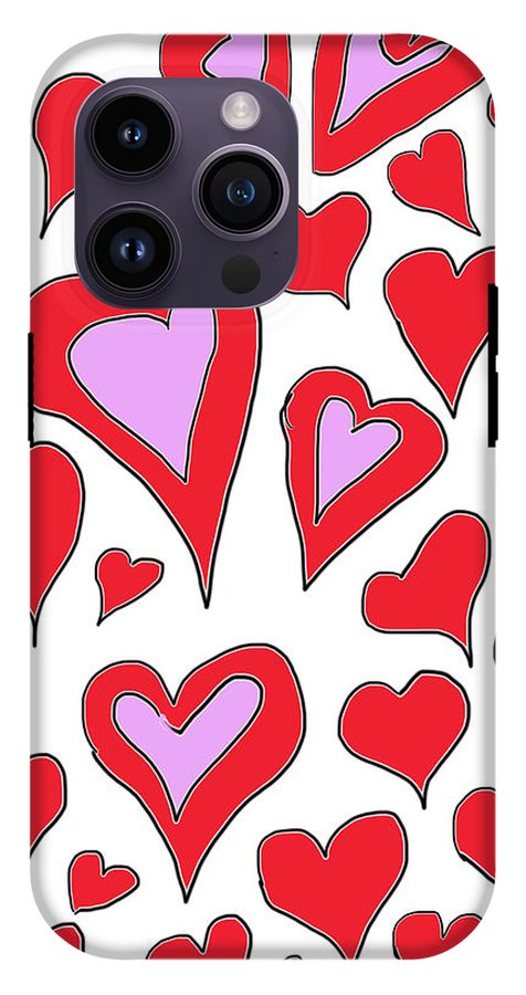 Hearts Drawing - Phone Case