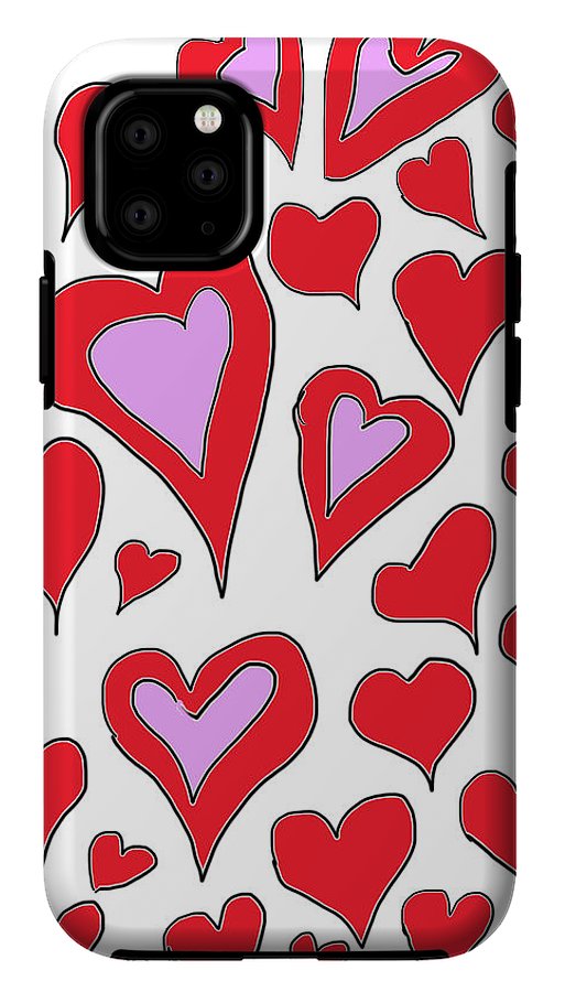 Hearts Drawing - Phone Case
